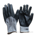 Hespax Wholesale Microfoam 3/4 Nitrile Dotted Labour Gloves